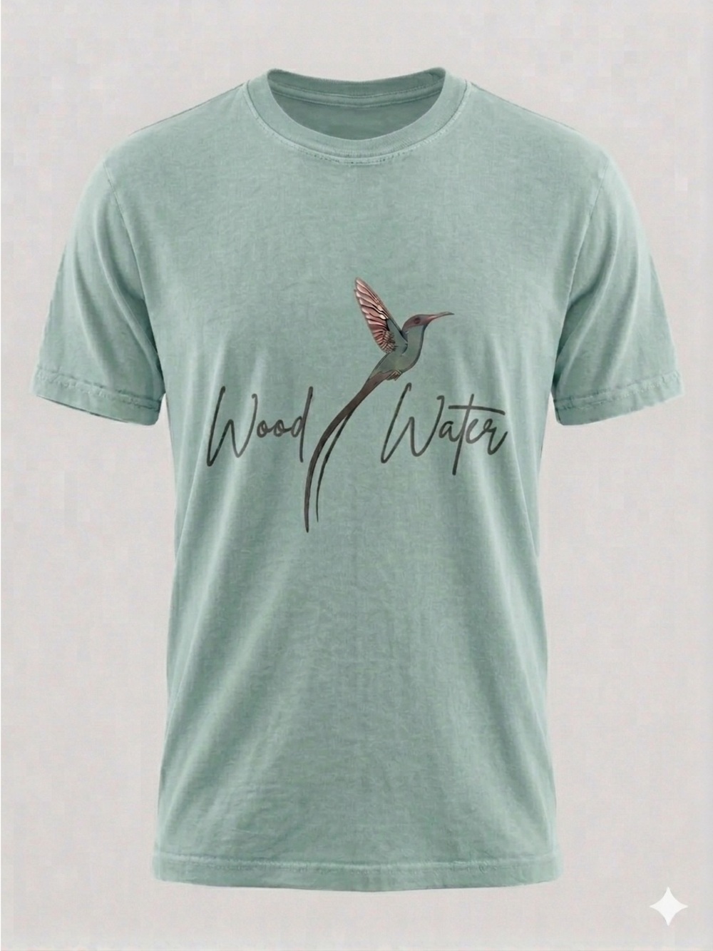 Wood & Water Caribbean Heritage Hummingbird Tee - Sage Green